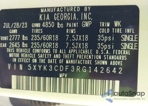 2024 Kia Sportage Ex from USA, damaged, VIN 5XYK3CDF3RG142642